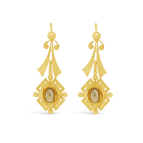 Yellow Gold Antique Dangle Earrings